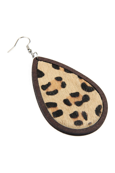 LEATHER TEARDROP EARRINGS
