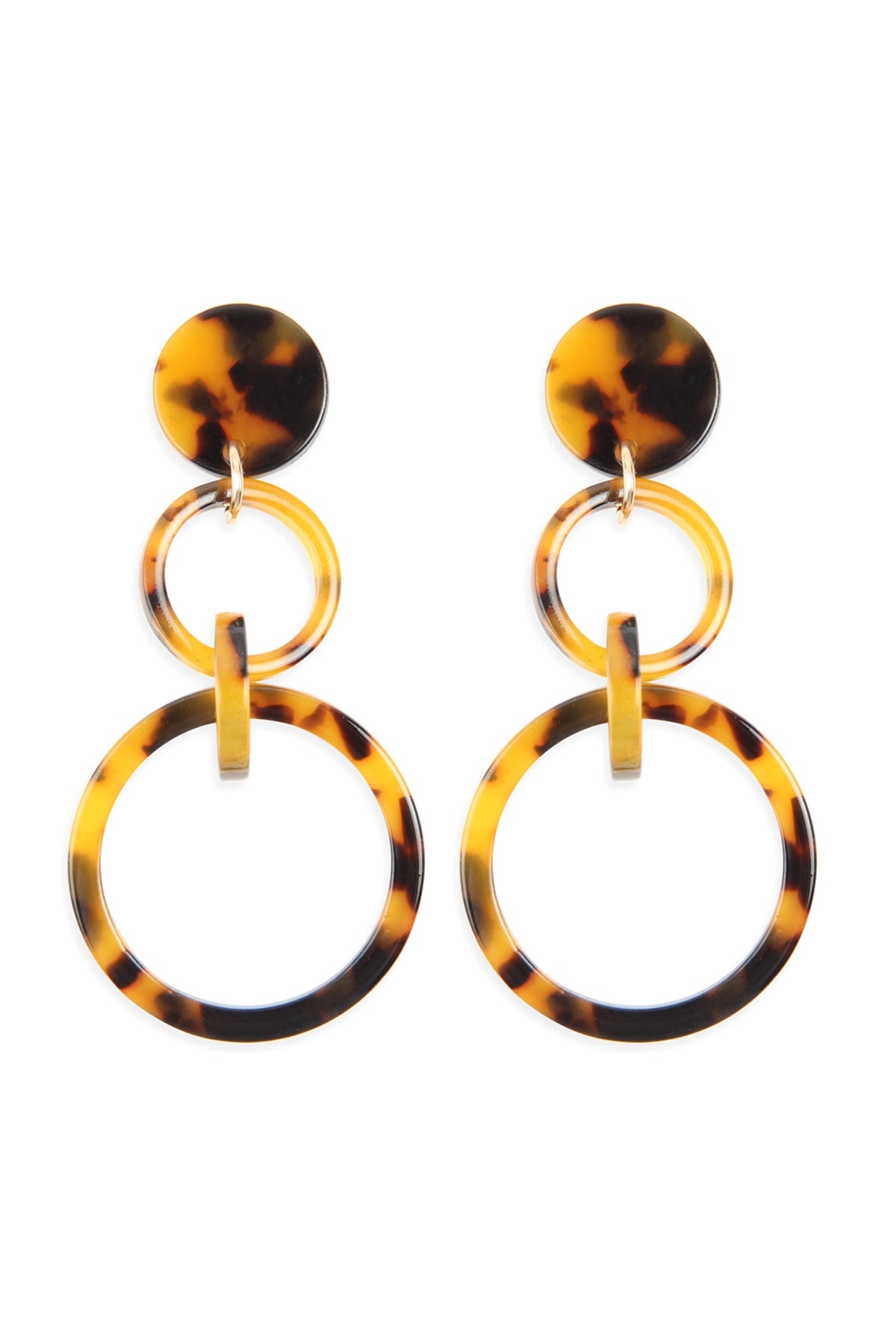 LINKED HOOP ACETATE DANGLE EARRINGS