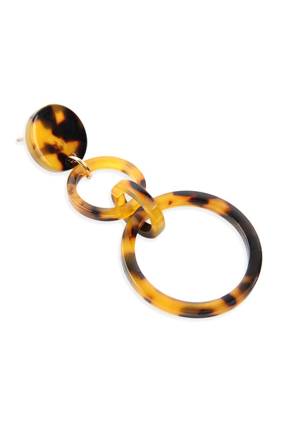 LINKED HOOP ACETATE DANGLE EARRINGS