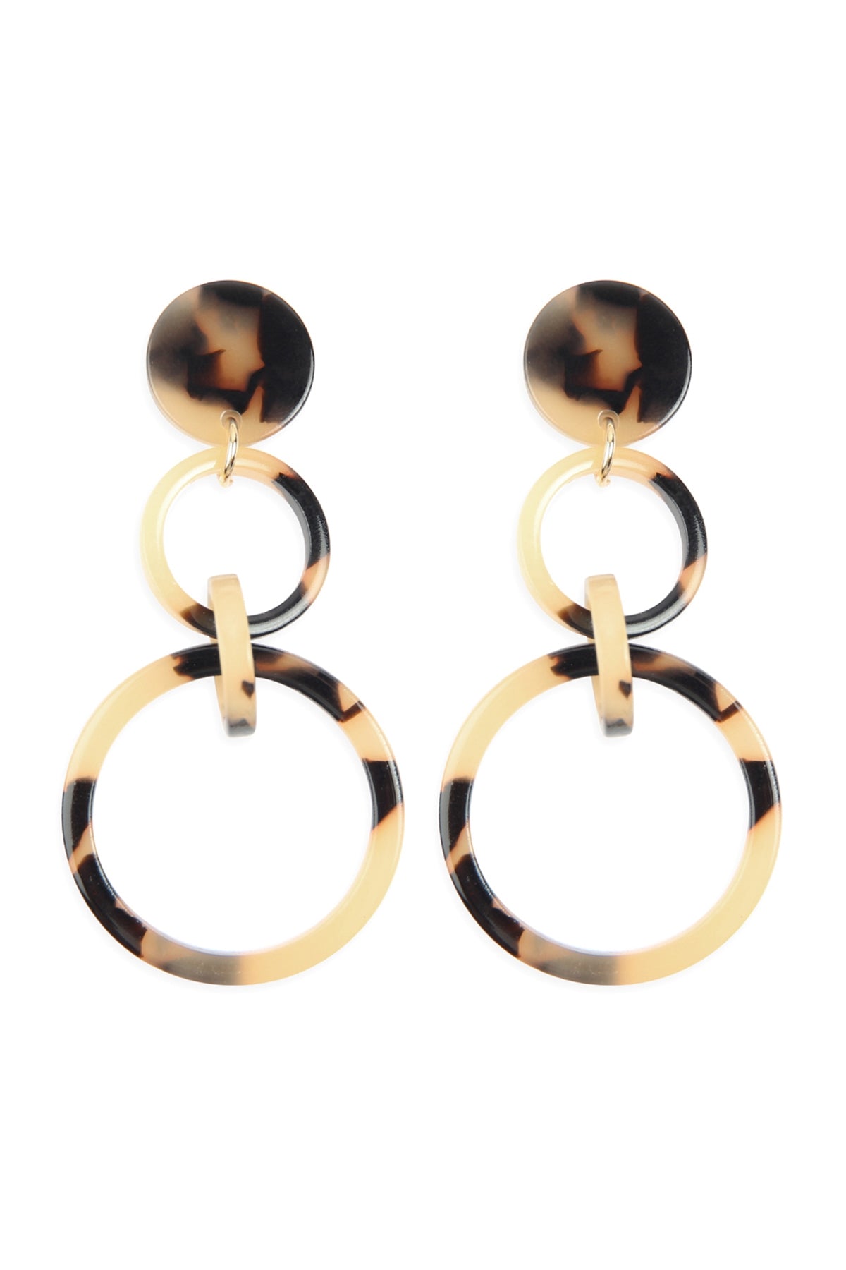 LINKED HOOP ACETATE DANGLE EARRINGS