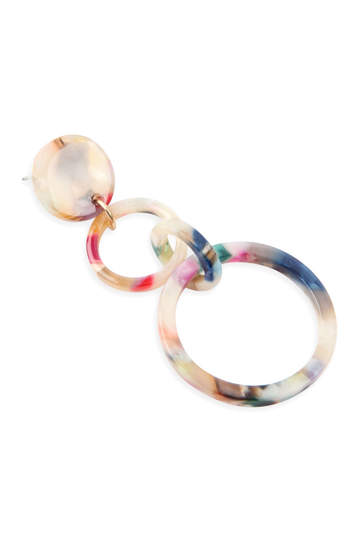 LINKED HOOP ACETATE DANGLE EARRINGS