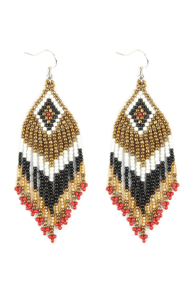 SEED BEADS DANGLE EARRINGS
