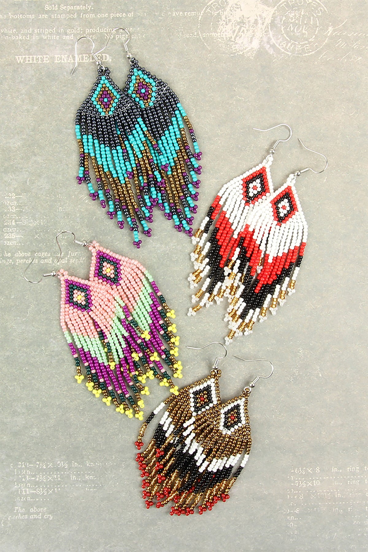 SEED BEADS DANGLE EARRINGS