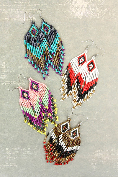 SEED BEADS DANGLE EARRINGS