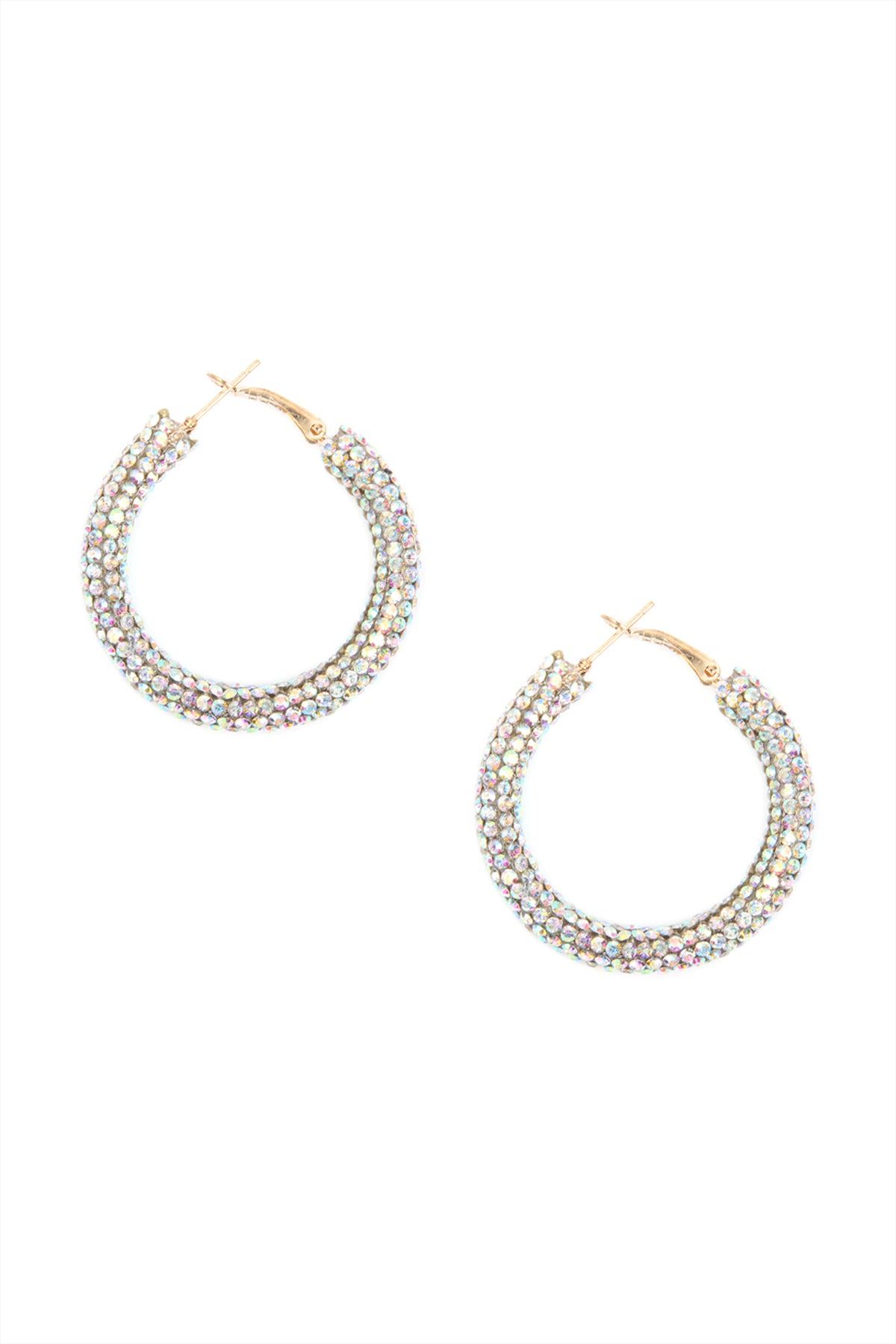 RHINESTONE COATED HOOP EARRING