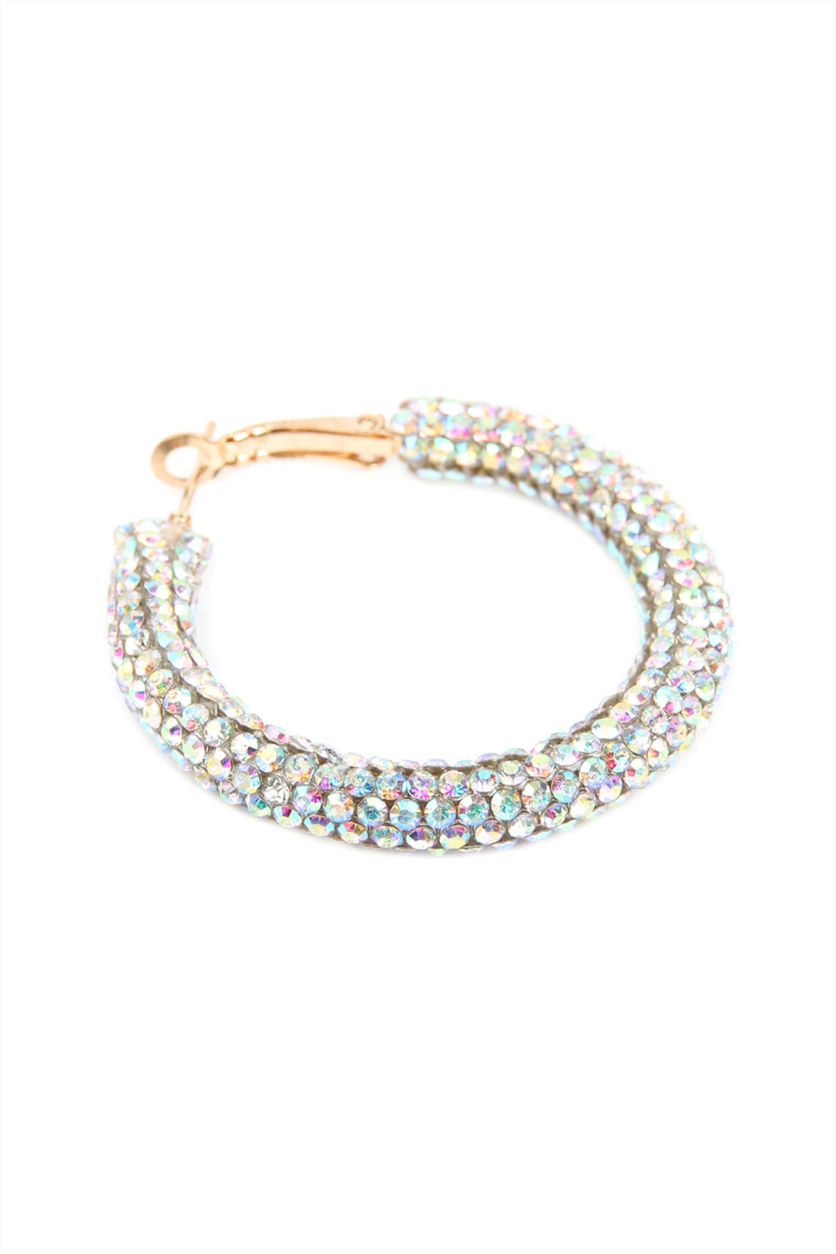 RHINESTONE COATED HOOP EARRING