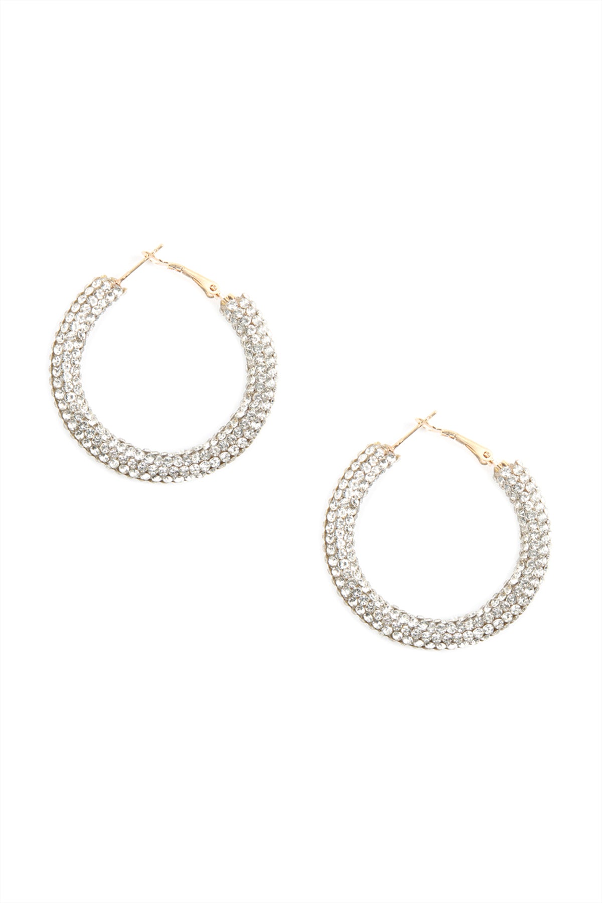 RHINESTONE COATED HOOP EARRING