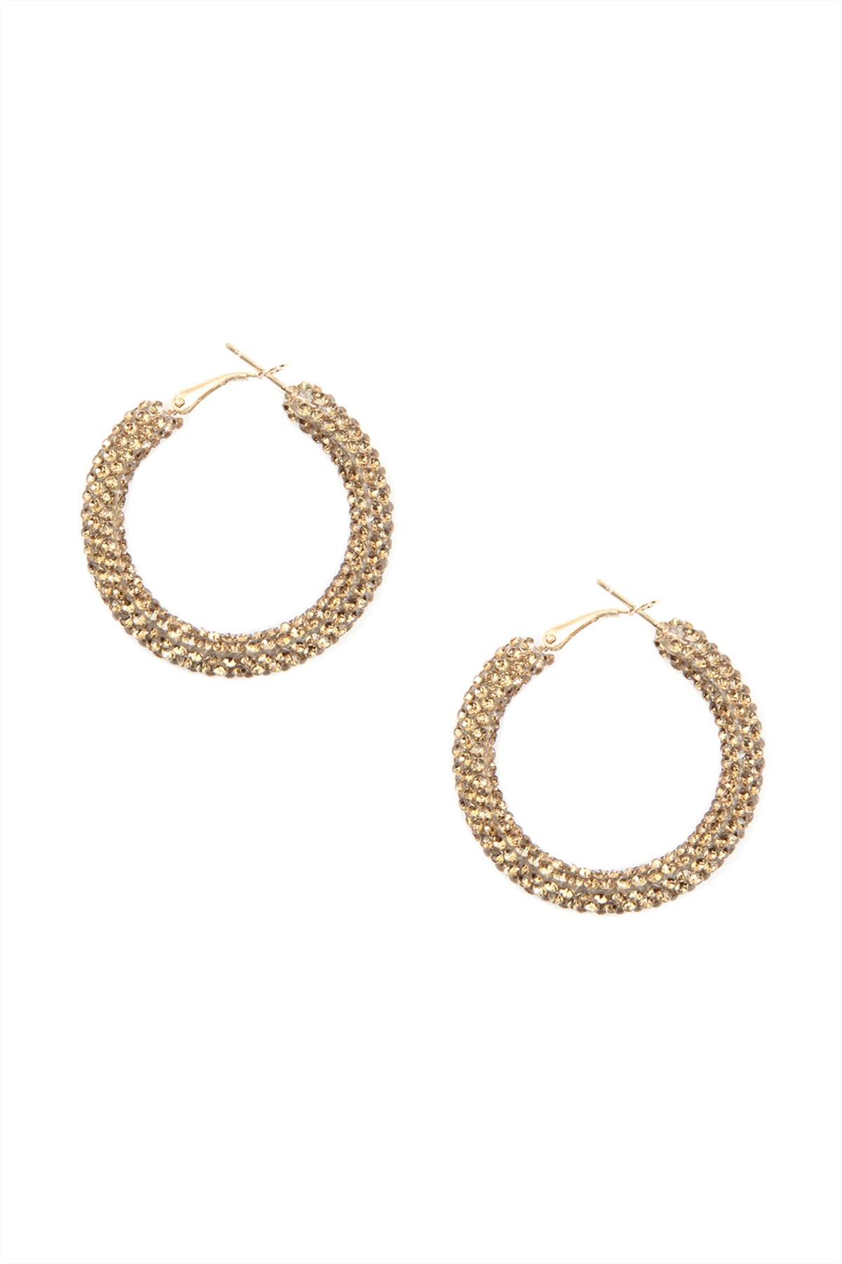 RHINESTONE COATED HOOP EARRING