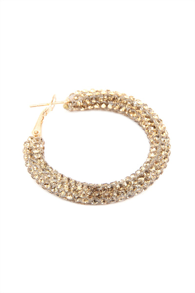 RHINESTONE COATED HOOP EARRING