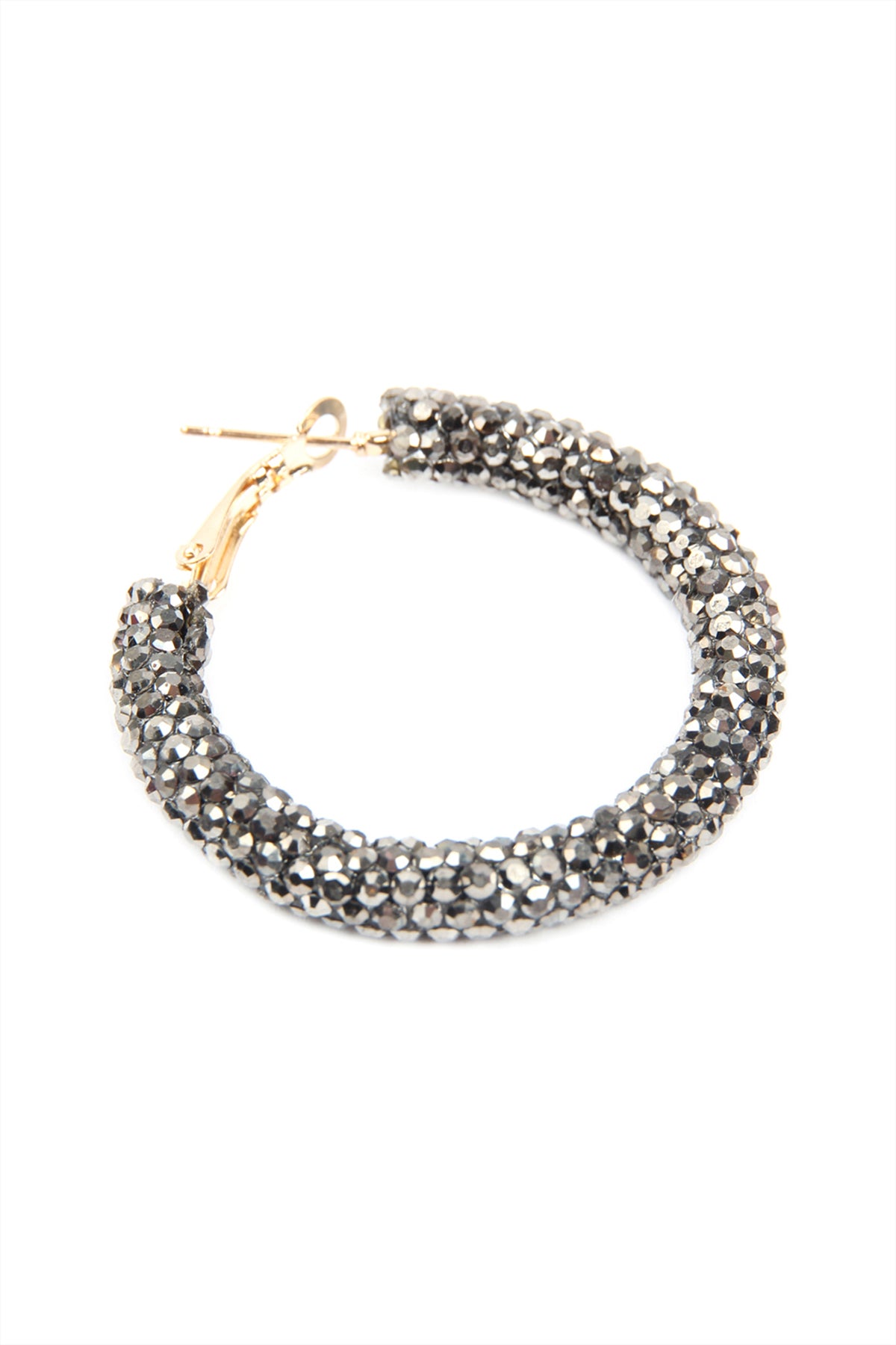 RHINESTONE COATED HOOP EARRING