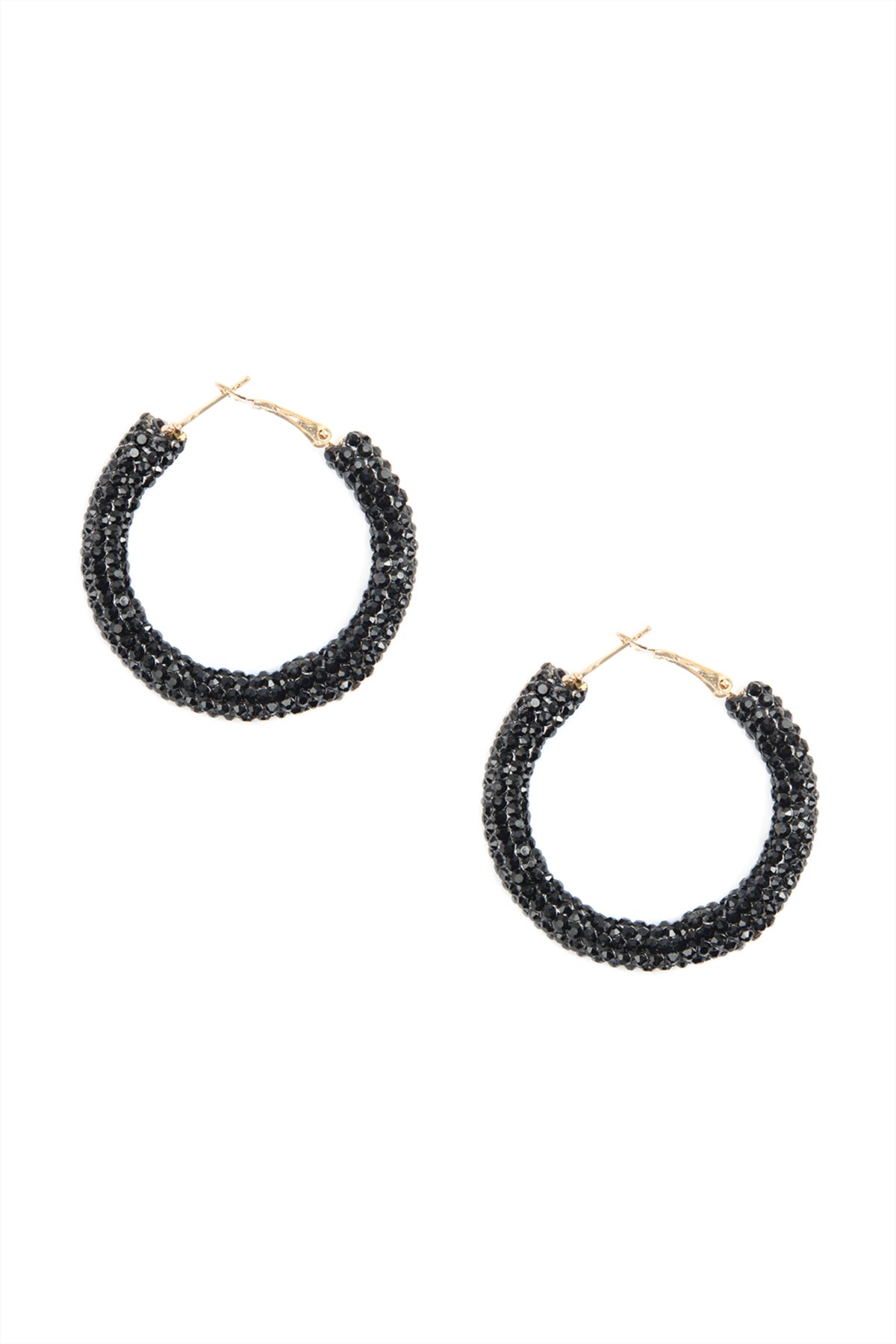 RHINESTONE COATED HOOP EARRING