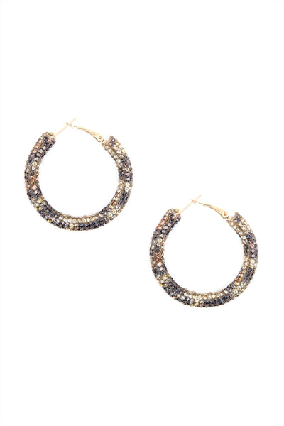 RHINESTONE COATED HOOP EARRING