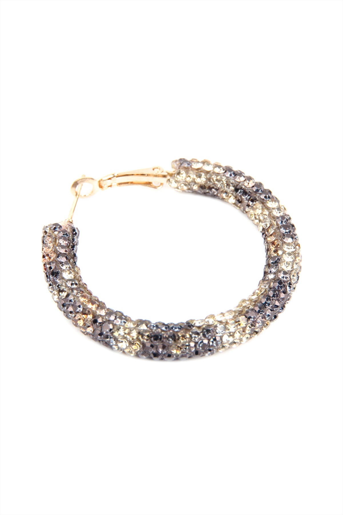 RHINESTONE COATED HOOP EARRING