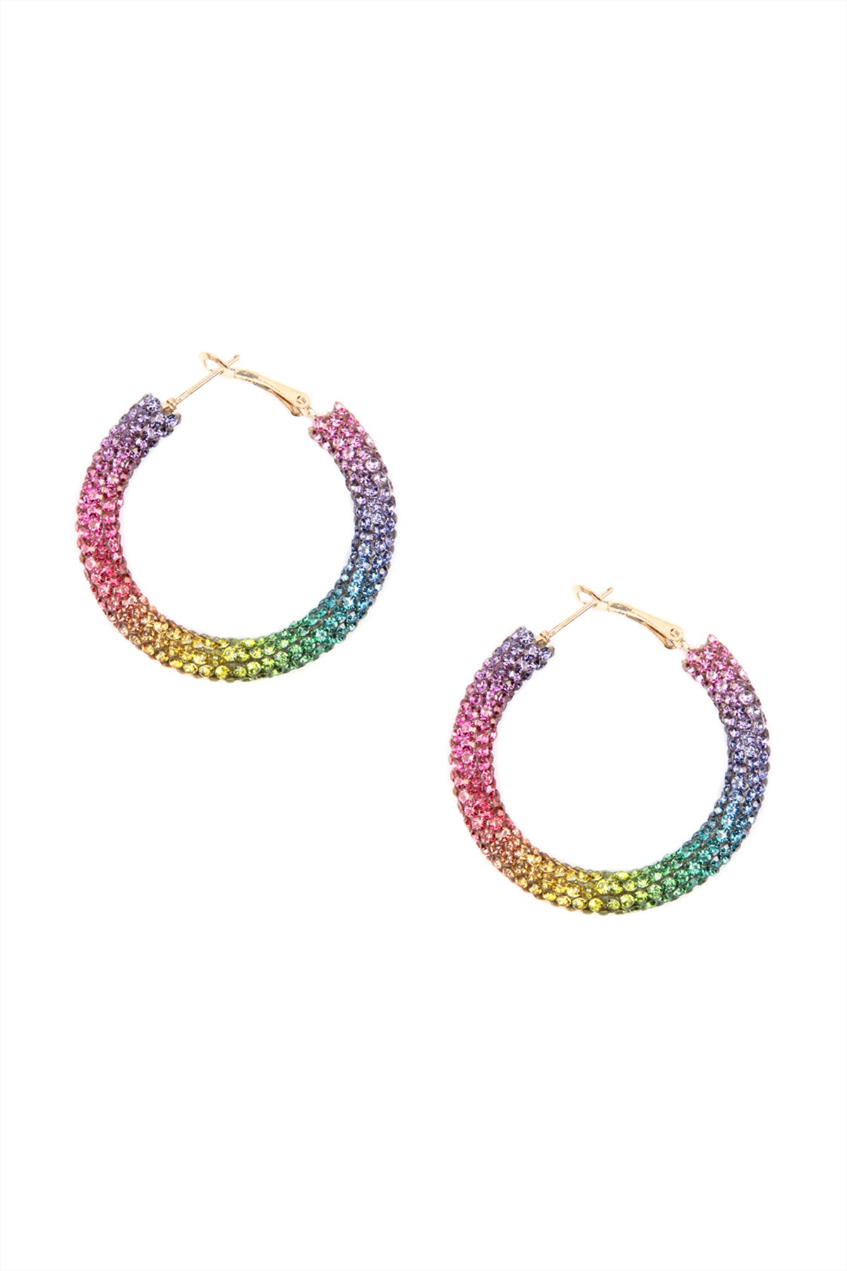 RHINESTONE COATED HOOP EARRING