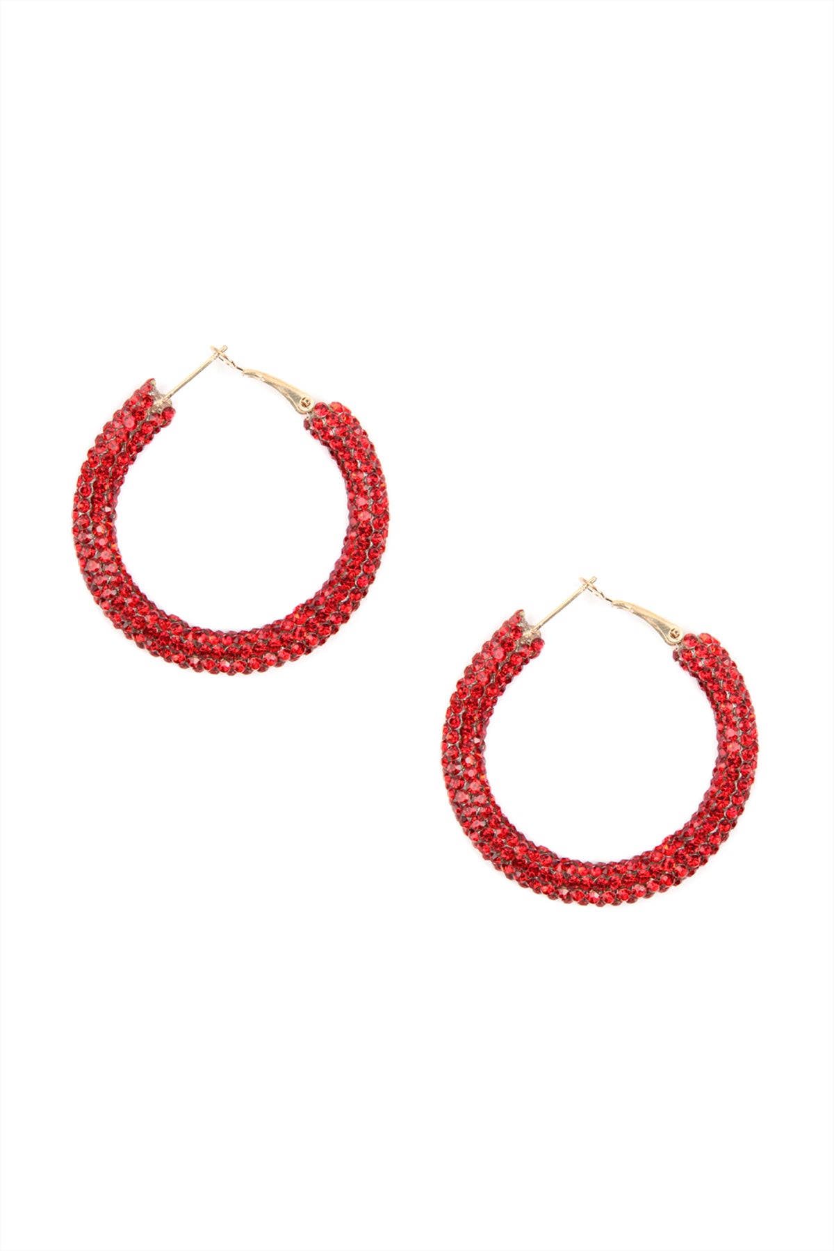 RHINESTONE COATED HOOP EARRING