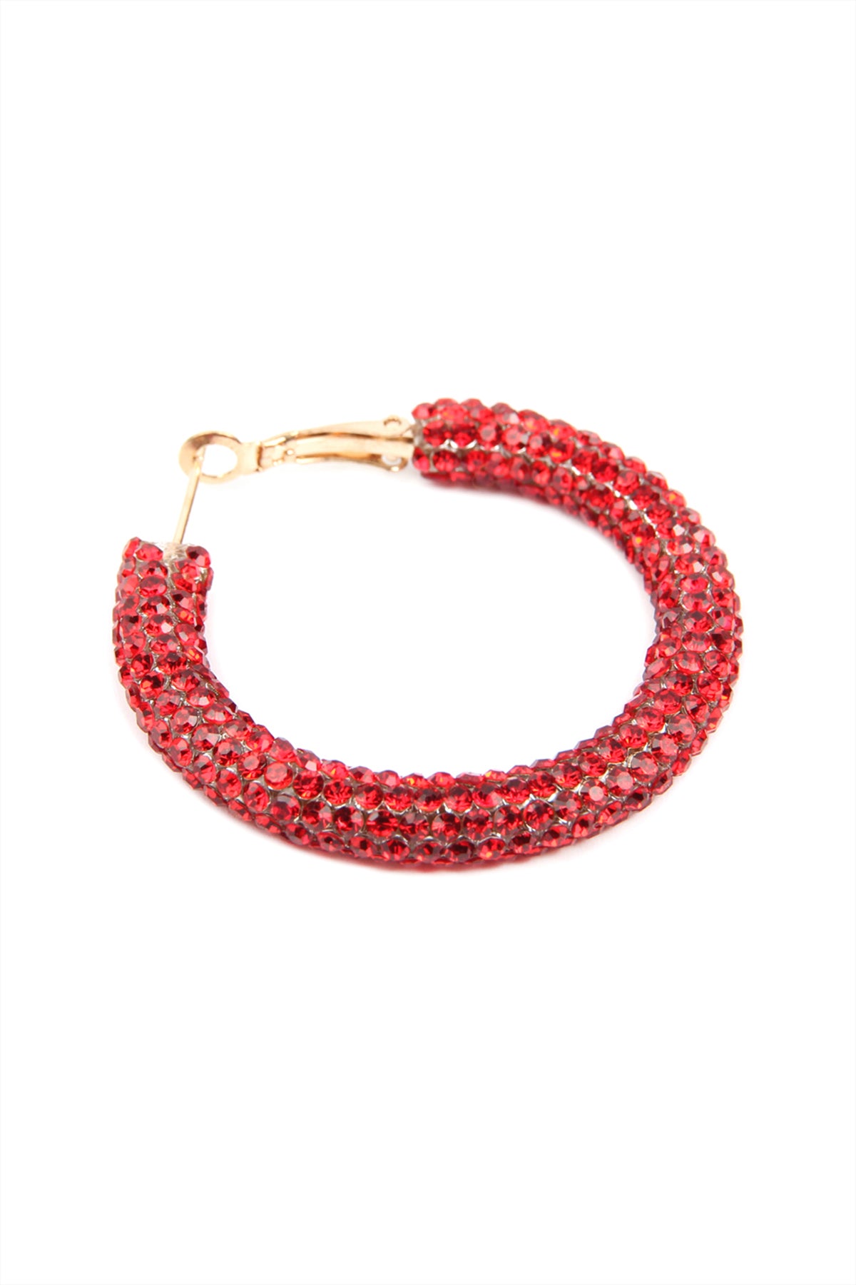 RHINESTONE COATED HOOP EARRING