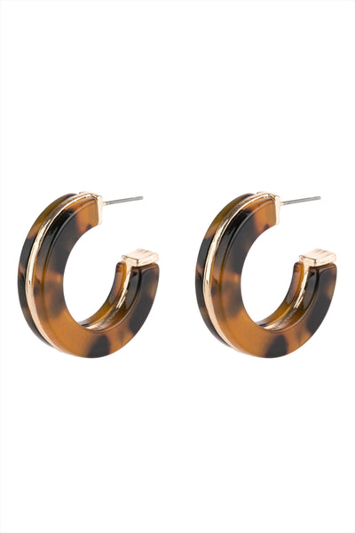 OPEN CIRCLE FACETED ACETATE EARRINGS