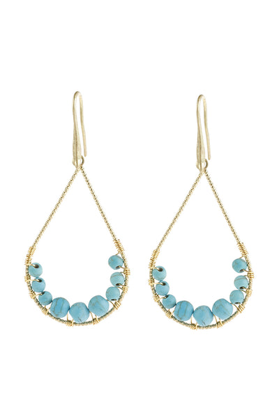 NATURAL STONE TEARDROP HOOK EARRINGS