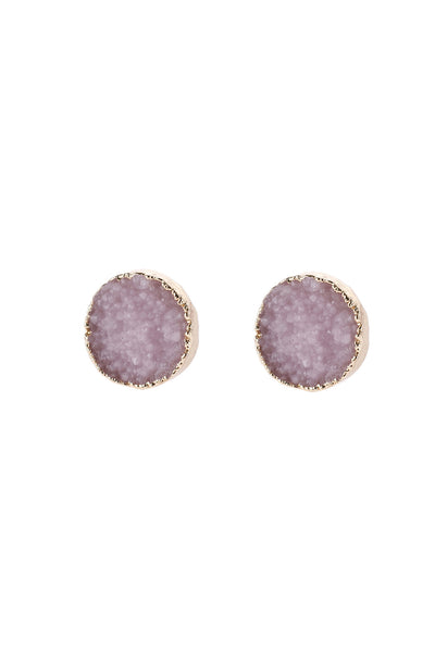 ROUND DRUZY STUD EARRINGS/6PAIRS