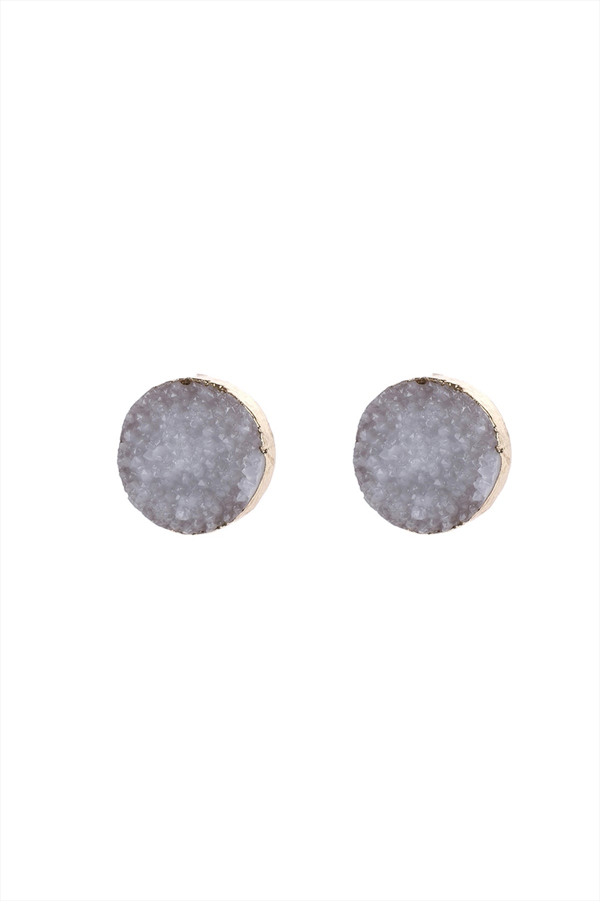 ROUND DRUZY STUD EARRINGS