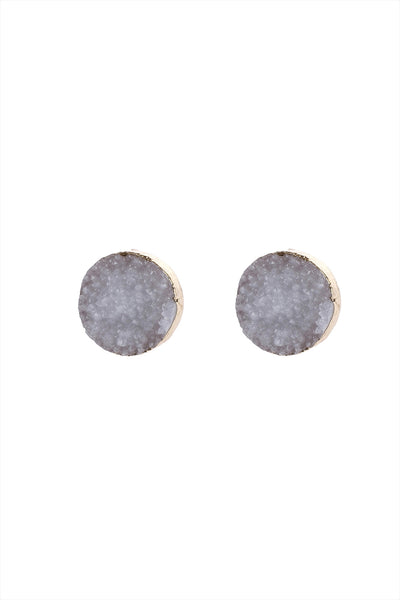 ROUND DRUZY STUD EARRINGS