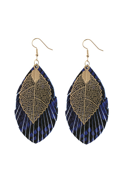 LAYERED FRINGE LEATHER EARRINGS