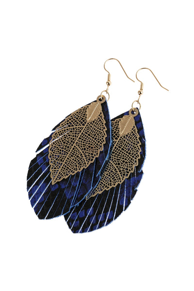 LAYERED FRINGE LEATHER EARRINGS