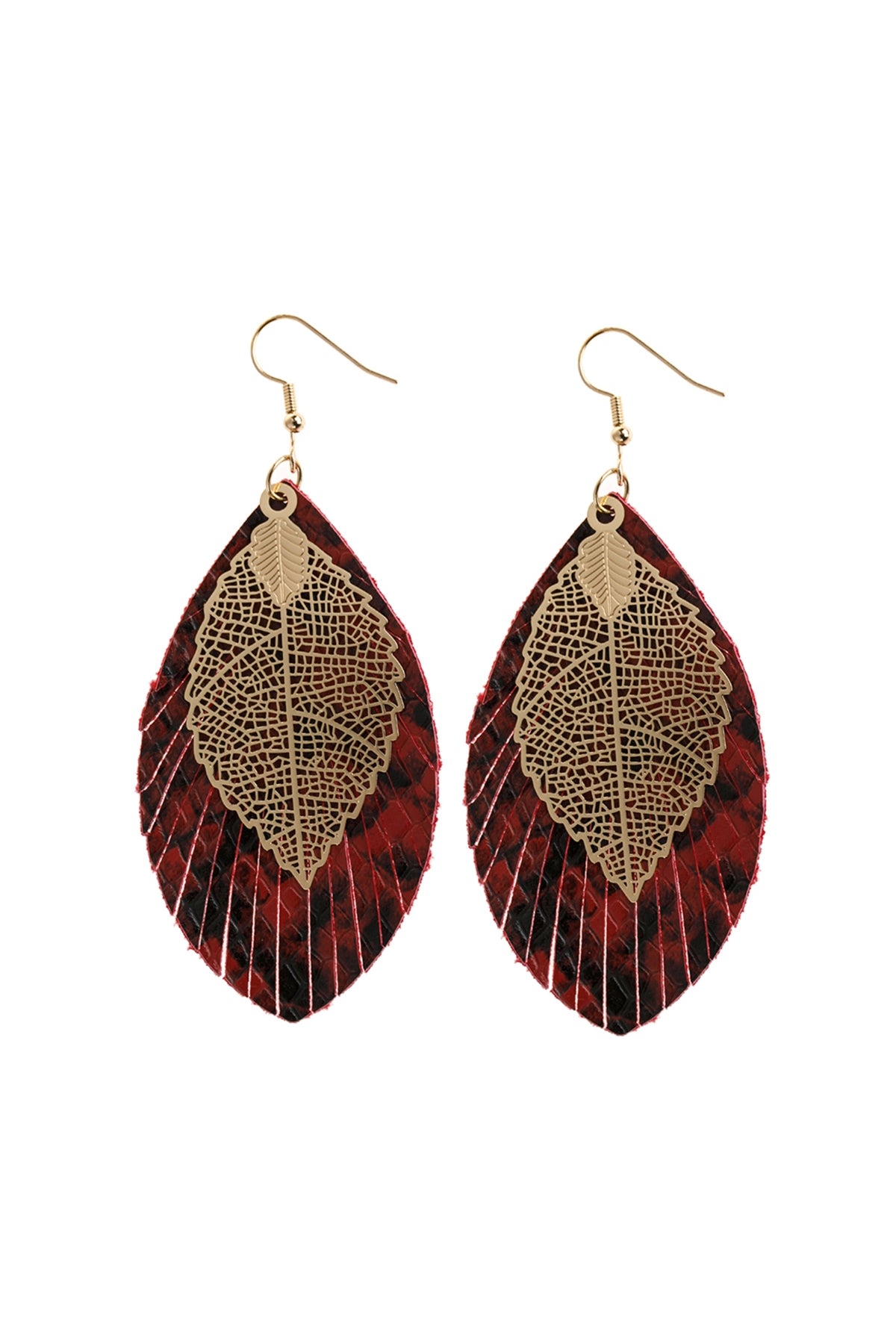 LAYERED FRINGE LEATHER EARRINGS