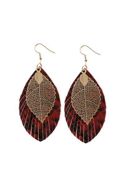 LAYERED FRINGE LEATHER EARRINGS