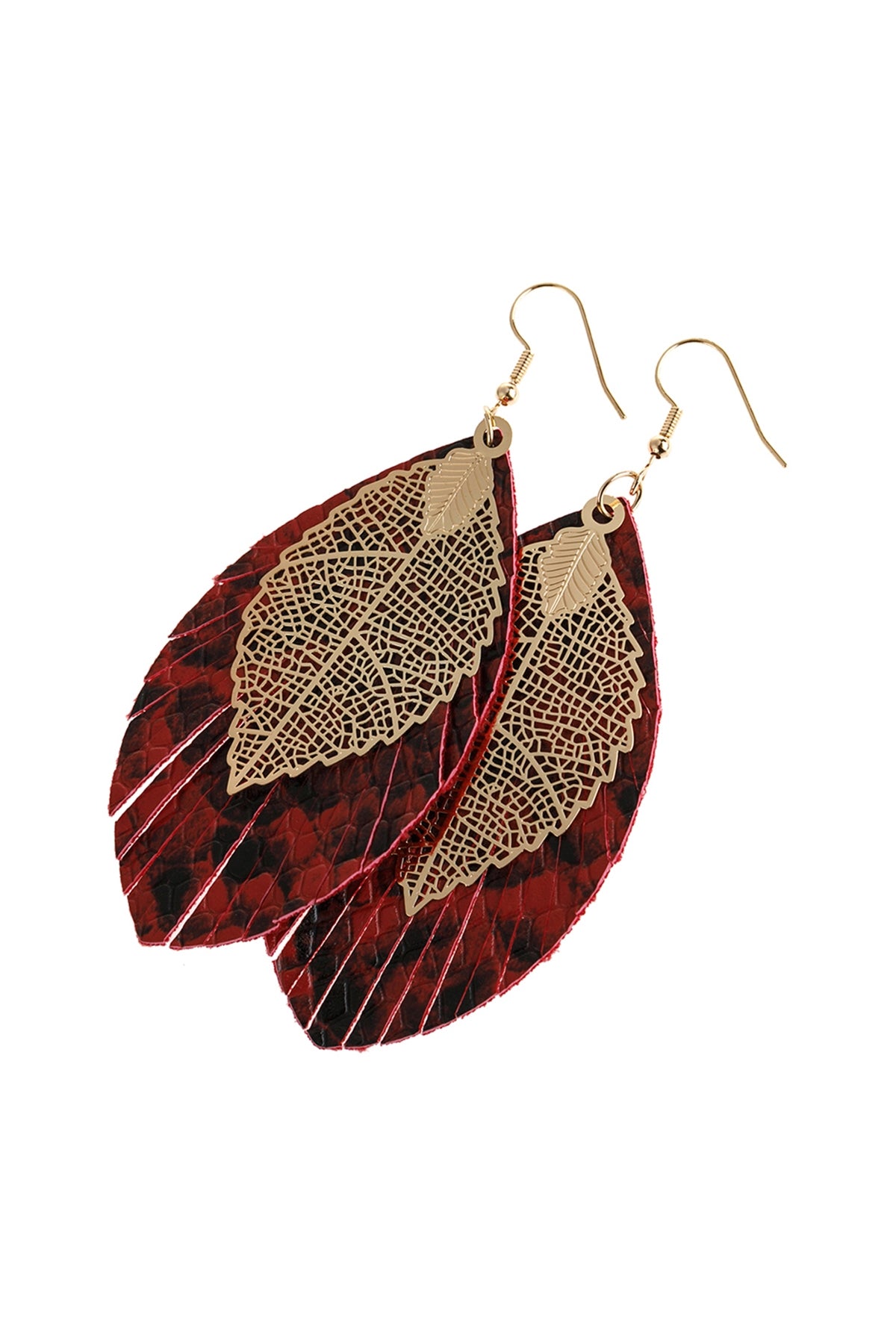 LAYERED FRINGE LEATHER EARRINGS