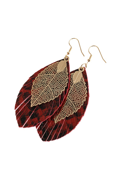 LAYERED FRINGE LEATHER EARRINGS