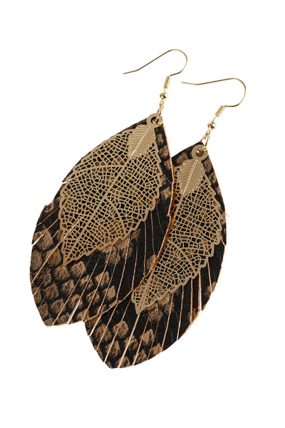 LAYERED FRINGE LEATHER EARRINGS