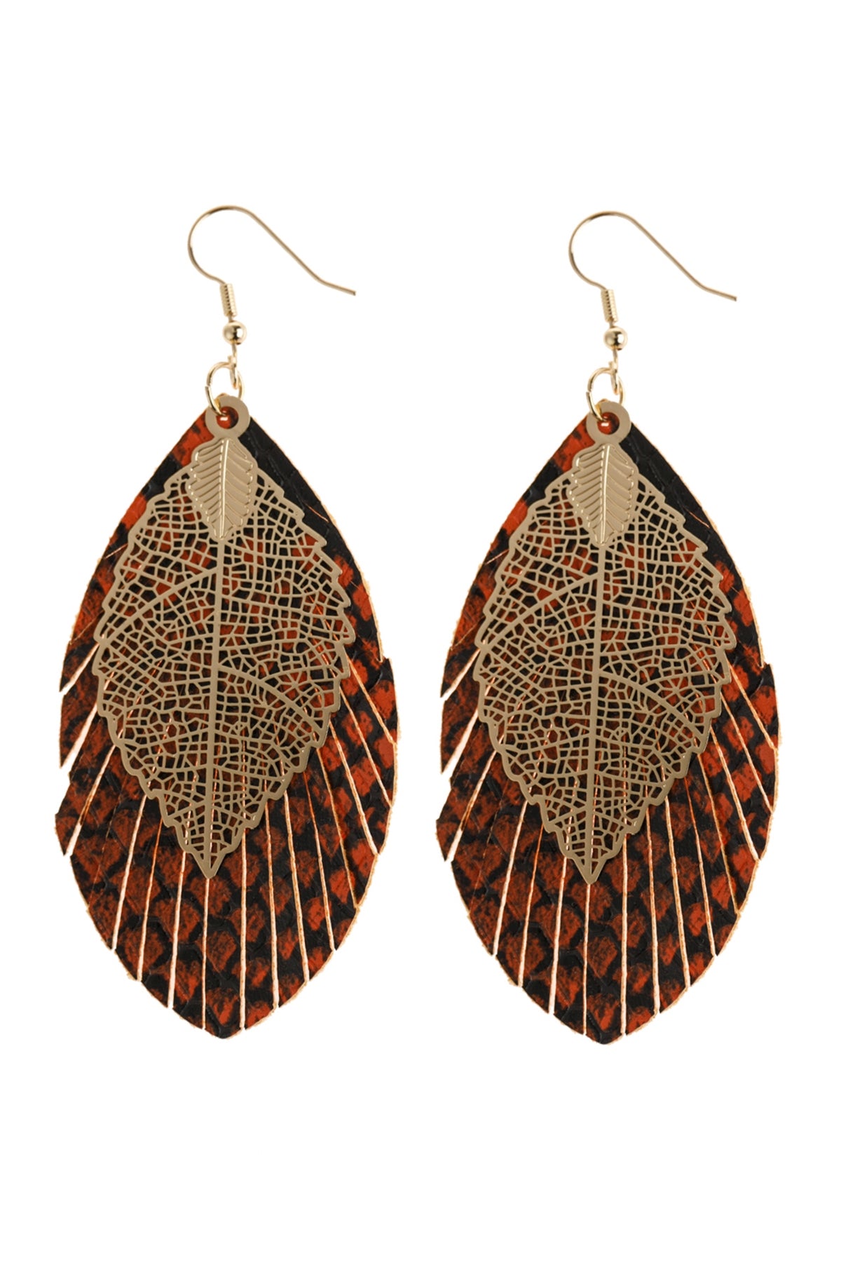 LAYERED FRINGE LEATHER EARRINGS