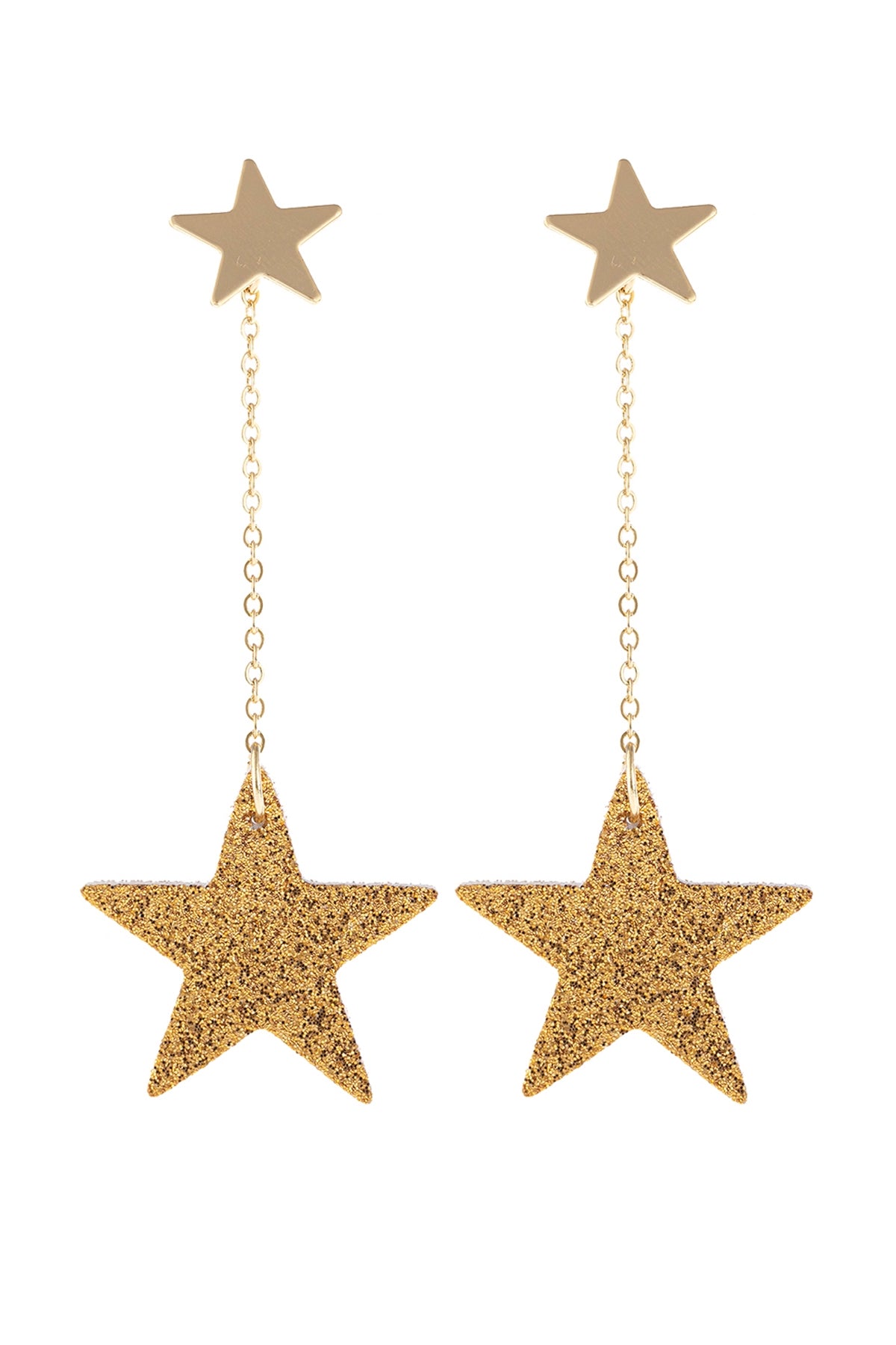 DANGLING GLITTER STAR EARRINGS