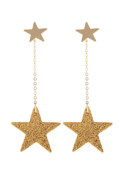 DANGLING GLITTER STAR EARRINGS