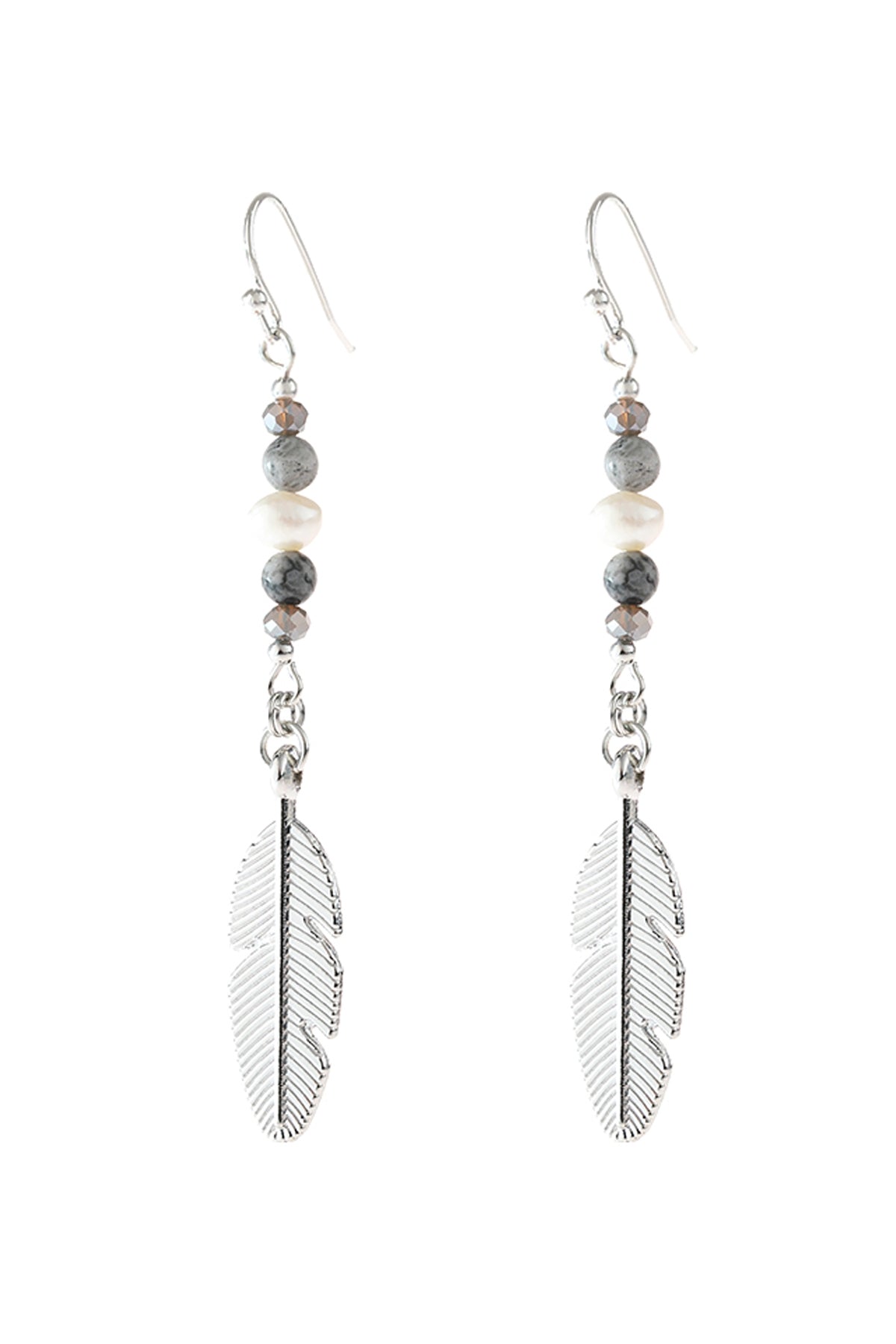 CAST FEATHER DANGLE EARRINGS