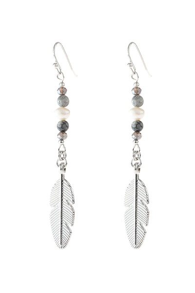 CAST FEATHER DANGLE EARRINGS