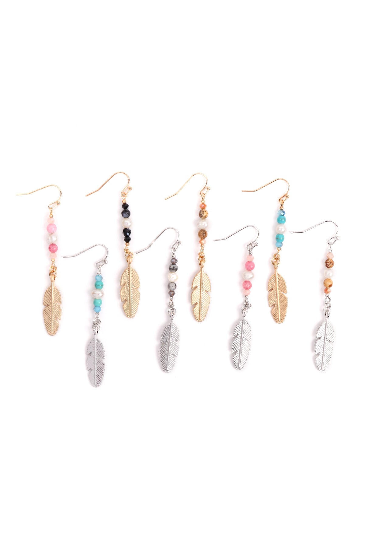 CAST FEATHER DANGLE EARRINGS