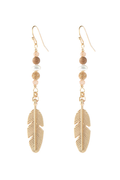 CAST FEATHER DANGLE EARRINGS