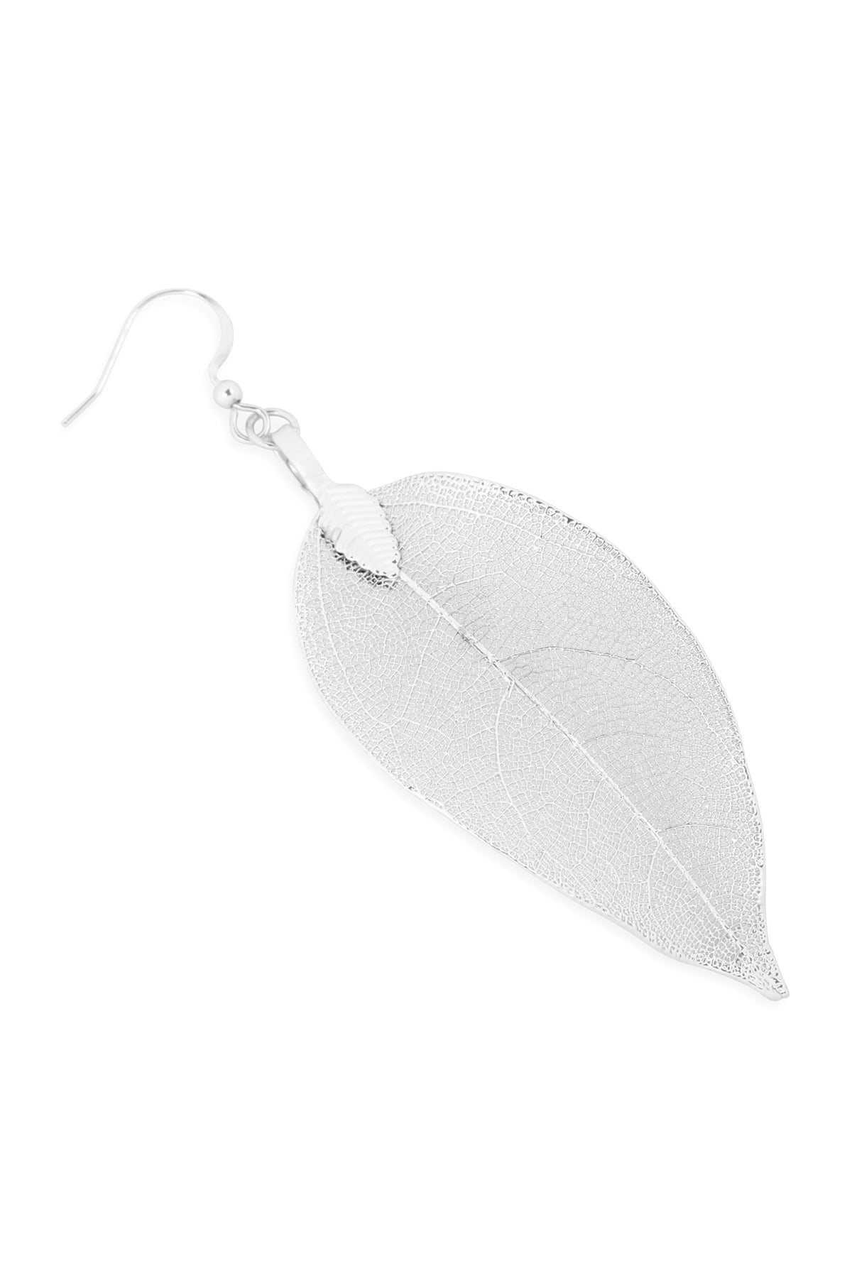 LEAF TEXTURED DROP HOOK EARRINGS