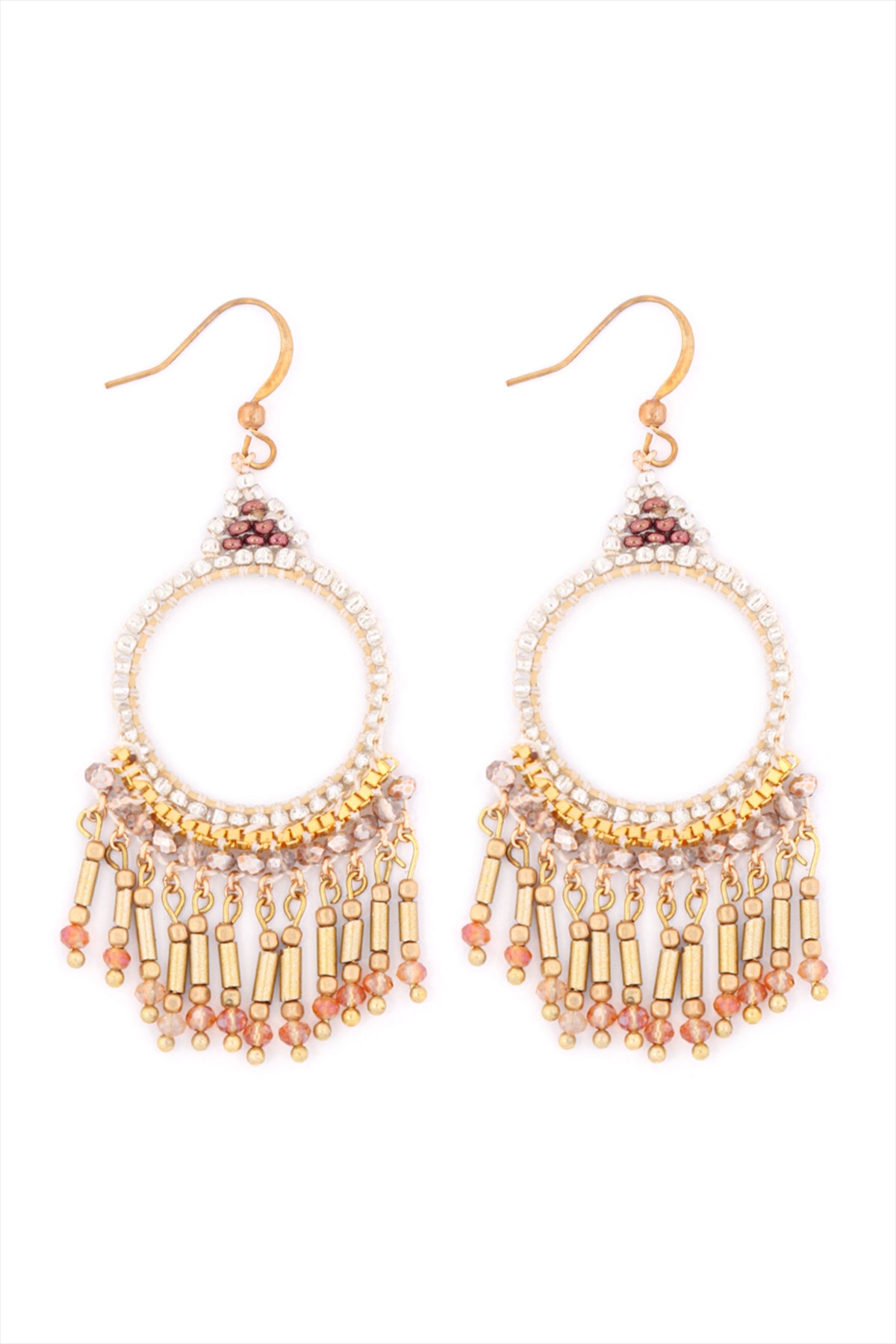 BOHEMIAN BEADS CHANDELIER FISH HOOK EARRINGS