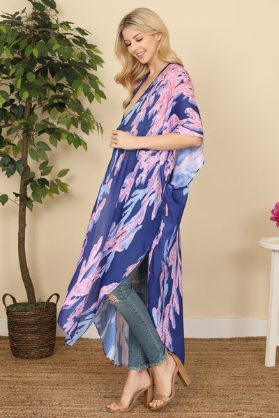 LEAF CRAWLER PRINT SUMMER LONG KIMONO (NOW $5.75 ONLY!)