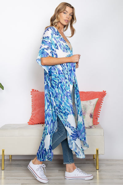 ABSTRACT PRINT SUMMER LONG KIMONO (NOW $5.75 ONLY!)