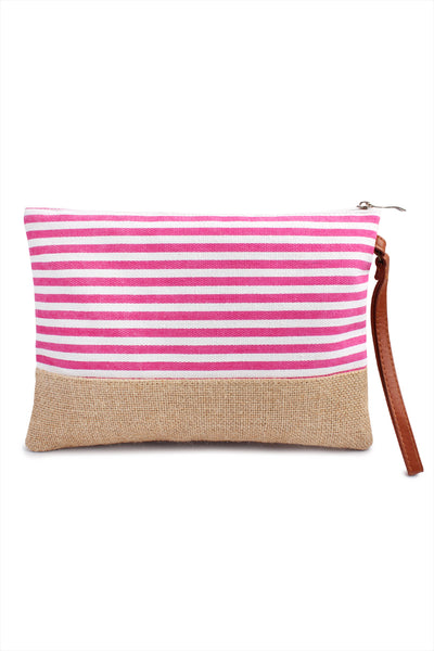 Striped Cosmetic Pouch