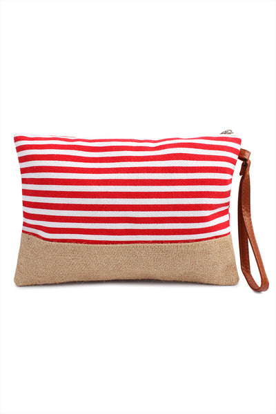 Striped Cosmetic Pouch