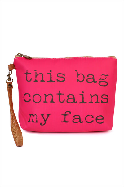 BLACK "..MY FACE" WRISTLET MAKEUP BAG