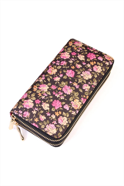 FLORAL DOUBLE ZIPPER WALLET