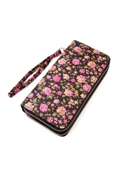 FLORAL DOUBLE ZIPPER WALLET