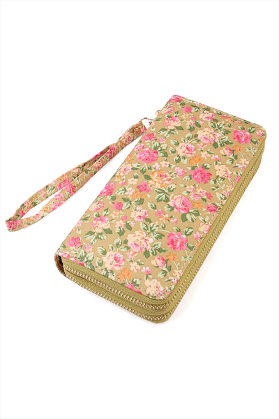 FLORAL DOUBLE ZIPPER WALLET