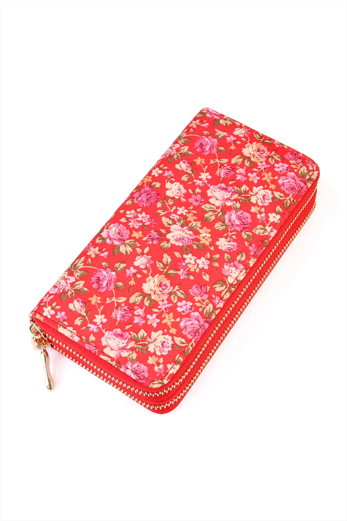 FLORAL DOUBLE ZIPPER WALLET